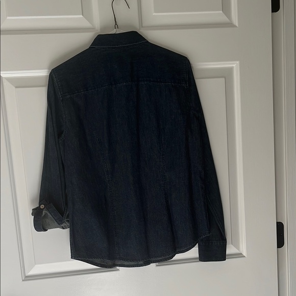Talbots Women's Dark Denim Button Down Shirt - Picture 10 of 10